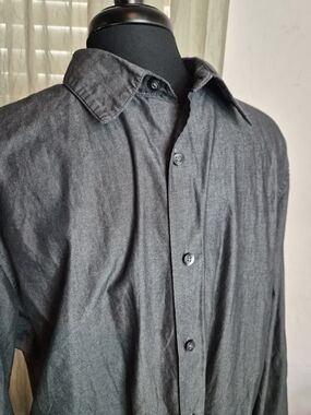 Attention Brand Men's Pewter Color Button-Down Shirt